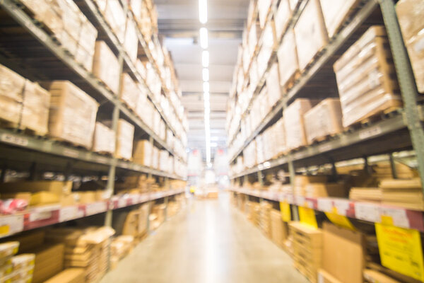 Blurred warehouse or storehouse shopping Home decor