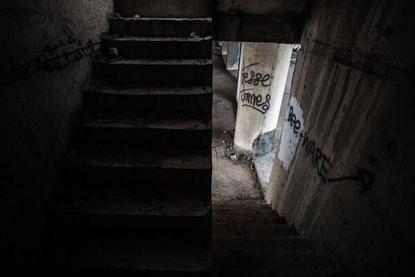 Dramatic View of abandon tower 