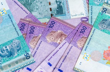 Beyaz arka plan üzerinde Malezya para. Yakın çekim