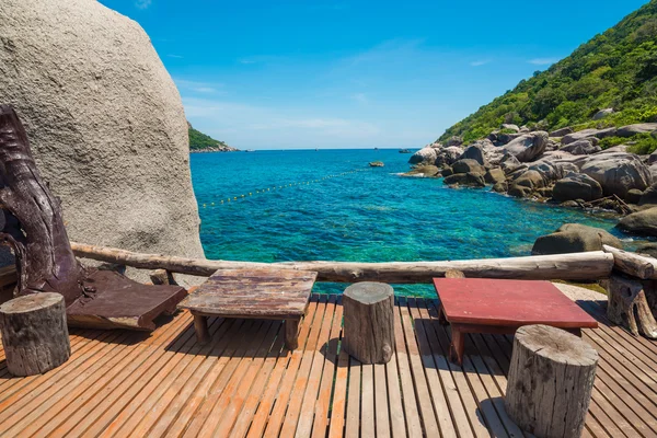 Seat on beach scene — Stock Photo, Image