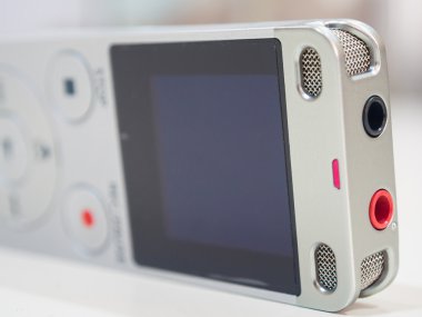 Dictaphone yakın çekim toplantı salonu
