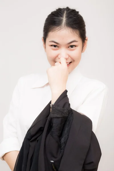 아름 다운 옷을 입고 젊은 아시아 비즈니스 여자의 초상화 — 스톡 사진