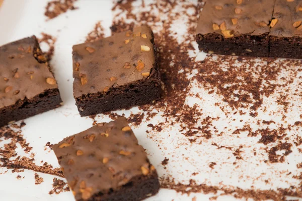 Σπιτικό Brownie Σοκολάτας Φρεσκοψημένα Brownies — Φωτογραφία Αρχείου