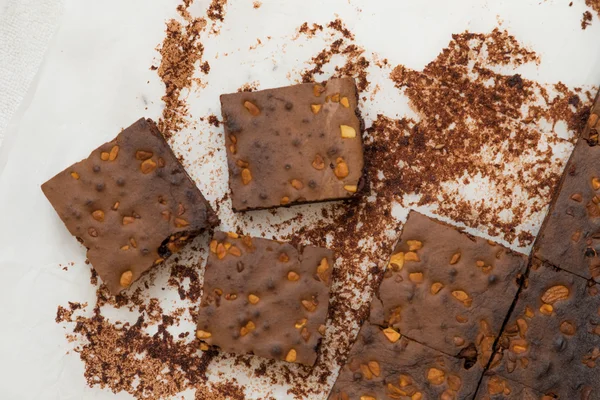 Domácí Čokoláda Brownie Čerstvé Pečené Koláčky — Stock fotografie