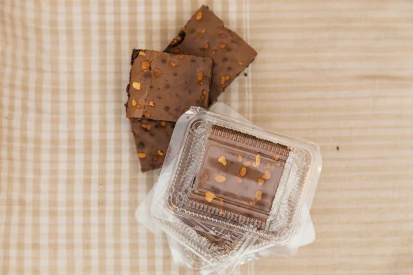 Čerstvé Domácí Čokoláda Brownie Zblízka — Stock fotografie