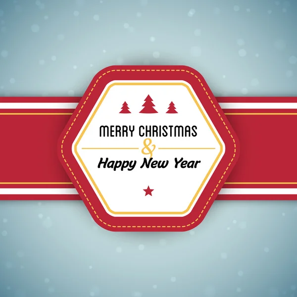 Merry Christmas achtergrond met badge — Stockvector