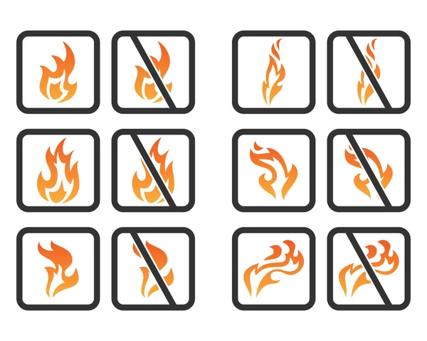 Set of vector fire sign — Stock Vector