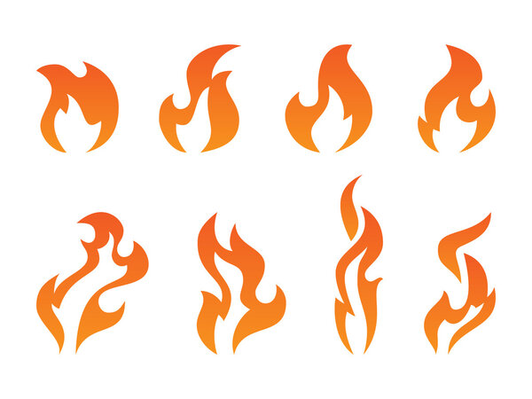Abstract vector fire icons