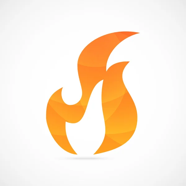 Icono abstracto de fuego vectorial con sombras y luces — Vector de stock