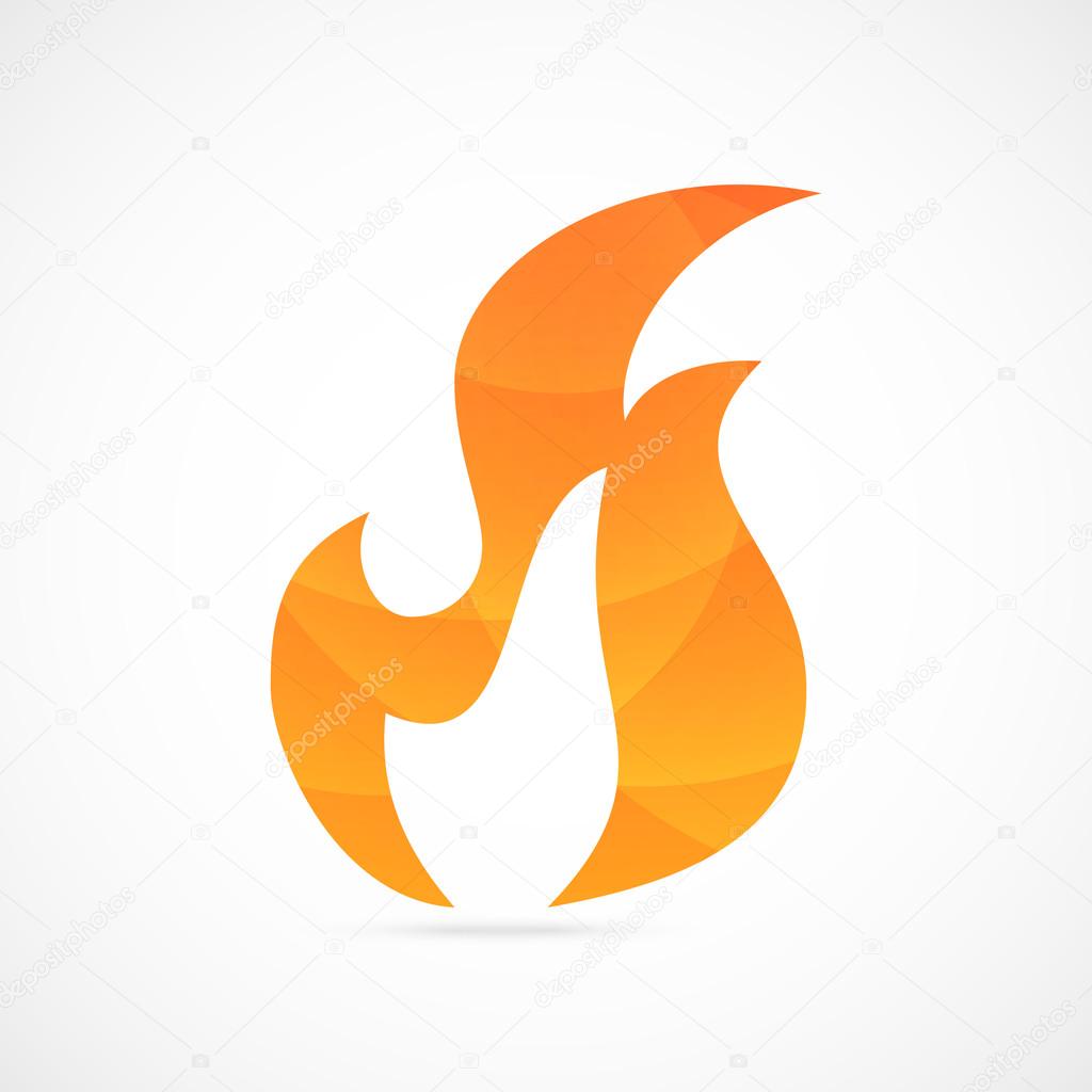 Abstract vector fire icon with shadows and brights