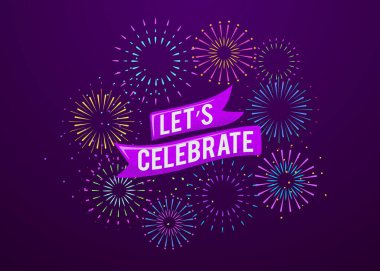 Havai fişek poster şablonu tebrik kartı, davetiye, 