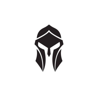 Spartalı miğfer çizimi siyah beyaz logo