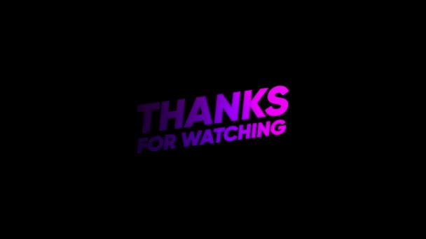 Thanks Watching Outro Text Illuminated Lights Leak Footage Video — Stock Video