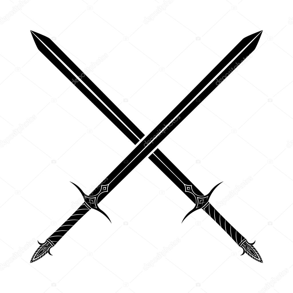 Vektorgrafiken Gekreuzte Schwerter Vektorbilder Gekreuzte Schwerter Depositphotos