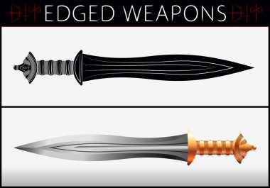 Kılıç. Gladius. Ortaçağ silahlar. Vektör topluluğu Wea kenarlı