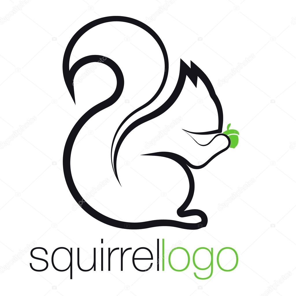 Squirrel Logo. Outline Squirrel. Template Logo Company. Company Logo Design