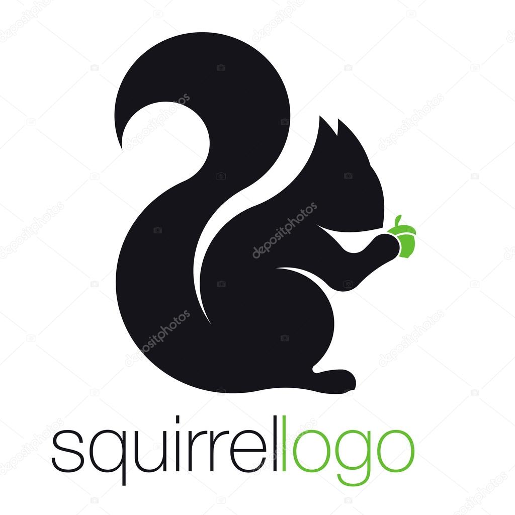 Squirrel Logo. Silhouette Squirrel. Template Logo Company. Company Logo Design