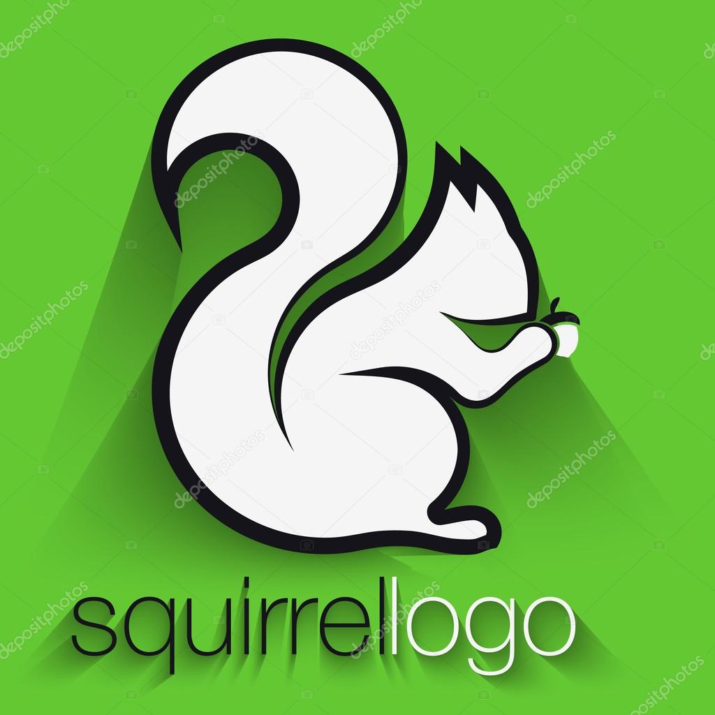 Squirrel Logo. Outline Squirrel. Template Logo Company. Company Logo Design
