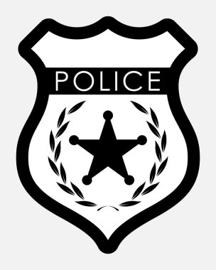 İzole illüstrasyon vektör polis rozeti