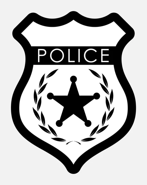 Vector Police Badge Isolated Illustration — Stock Vector