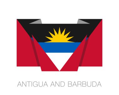 Antigua ve Barbuda bayrağı. Düz simgesi titrek bayrakla Countr