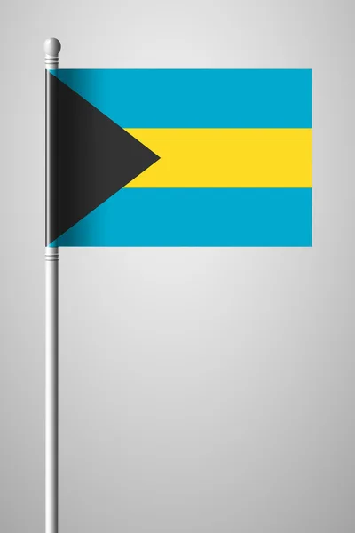 Bandeira das Bahamas. Bandeira nacional em Flagpole —  Vetores de Stock