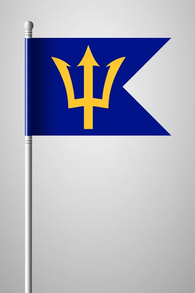Barbados. Nationalflagge am Fahnenmast — Stockvektor