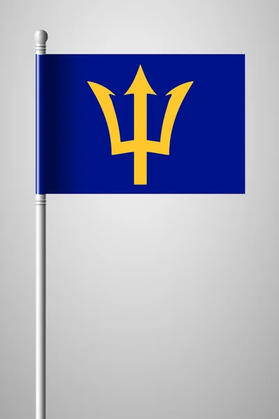 Barbados. Nationalflagge am Fahnenmast — Stockvektor