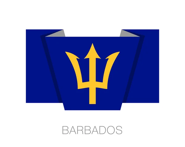 Barbados. Flat ikonen vackla flagga med landets namn — Stock vektor