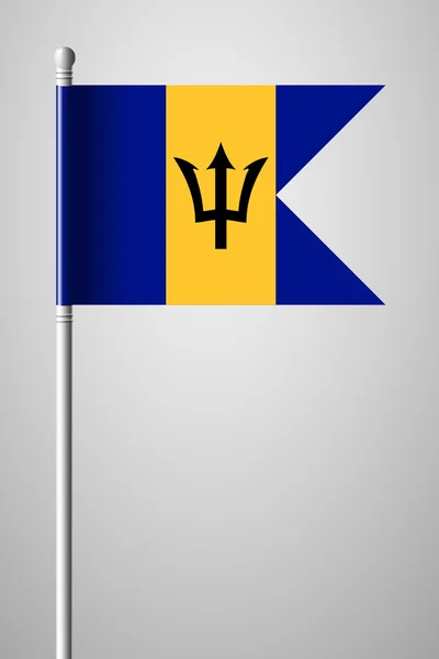 Flagge von Barbados. Nationalflagge am Fahnenmast — Stockvektor