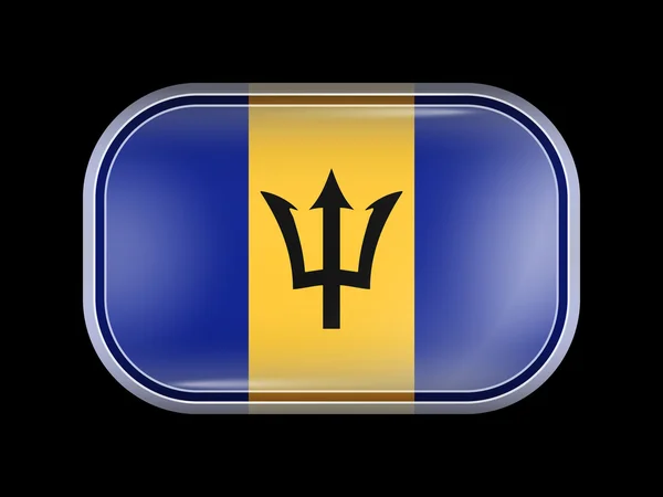 Bandeira de Barbados. Forma retangular com cantos arredondados —  Vetores de Stock