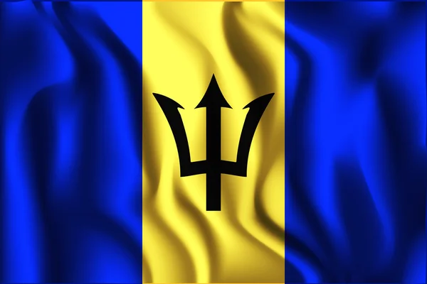 Bandeira de Barbados. Ícone de forma retangular —  Vetores de Stock