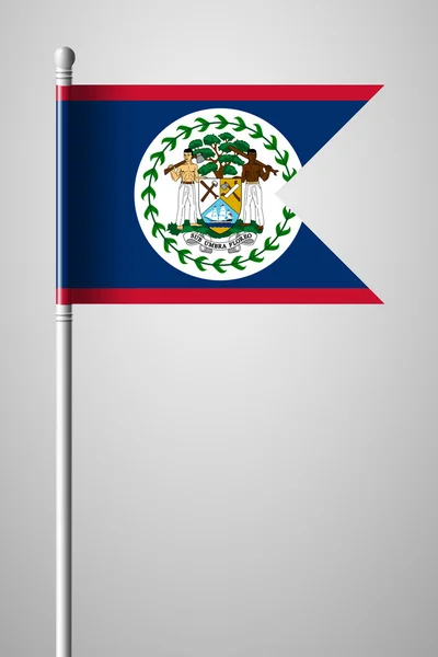Vlajka Belize. Státní vlajka na stožáru — Stockový vektor