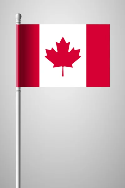 Bandera de Canadá. Bandera Nacional en asta de bandera — Vector de stock