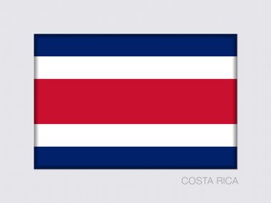 Kosta Rika bayrağı. Dikdörtgen resmi bayrağı ile oran 2: