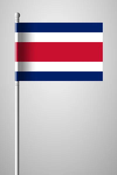 Flagga Costa Rica. Flaggan på flaggstången — Stock vektor