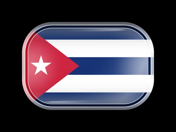 Drapeau de Cuba. Forme rectangulaire avec coins arrondis — Image vectorielle