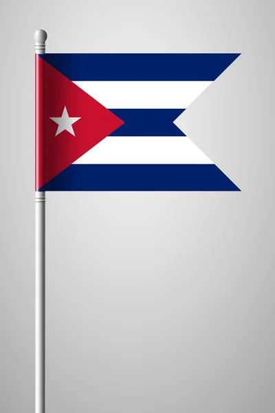Vlajka Kuby. Státní vlajka na stožáru — Stockový vektor