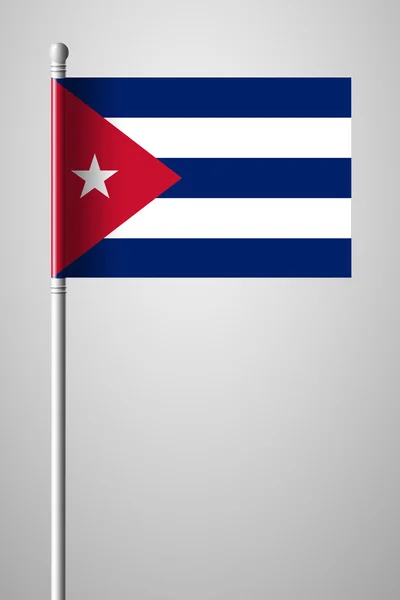 Drapeau de Cuba. Drapeau national sur Flagpole — Image vectorielle