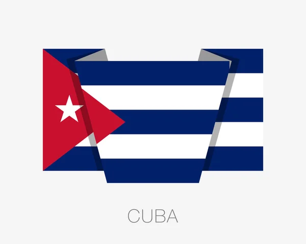 Vlag van Cuba. Platte pictogram weifelend vlag met de naam van het land — Stockvector