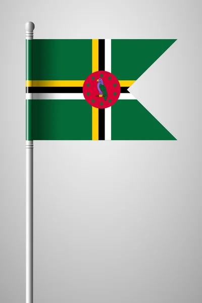 Bandeira da Dominica. Bandeira nacional em Flagpole —  Vetores de Stock