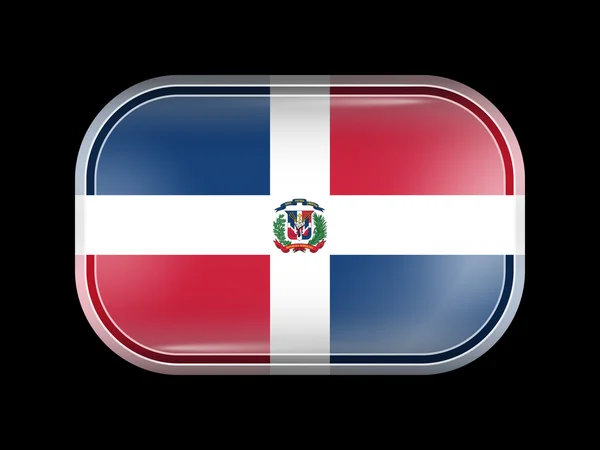 Vlajka Dominikánské republiky. Obdélníkový tvar se zaoblenými Miloslav — Stockový vektor