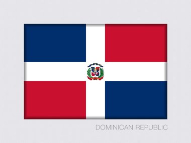 Dominik Cumhuriyeti bayrağı. Dikdörtgen resmi bayrağı Propo ile