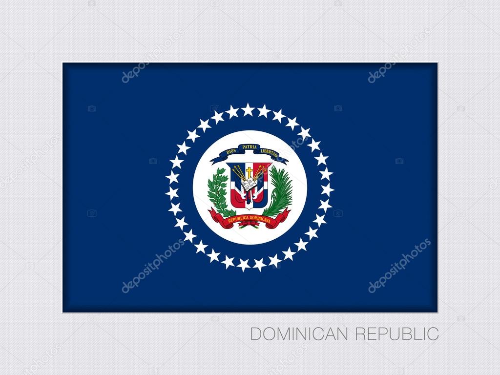 Flag of Dominican Republic. Rectangular Official Flag with Propo