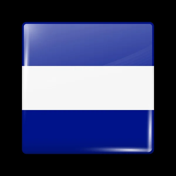 Bandera de El Salvador. Icono brillante forma cuadrada — Vector de stock