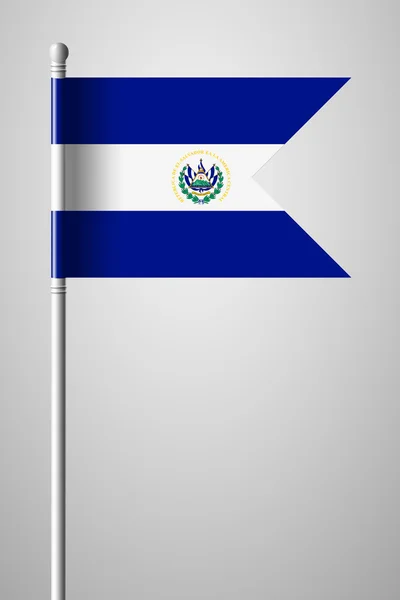 Bandera de El Salvador. Bandera Nacional en asta de bandera — Vector de stock