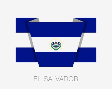 El Salvador bayrağı. Ülke adı ile düz simgesi titrek bayrak