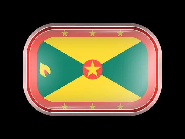 Grenada bayrağı. Köşeleri yuvarlatılmış dikdörtgen şeklinde — Stok Vektör