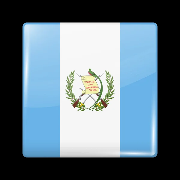 Bandera de Guatemala. Icono brillante forma cuadrada — Archivo Imágenes Vectoriales