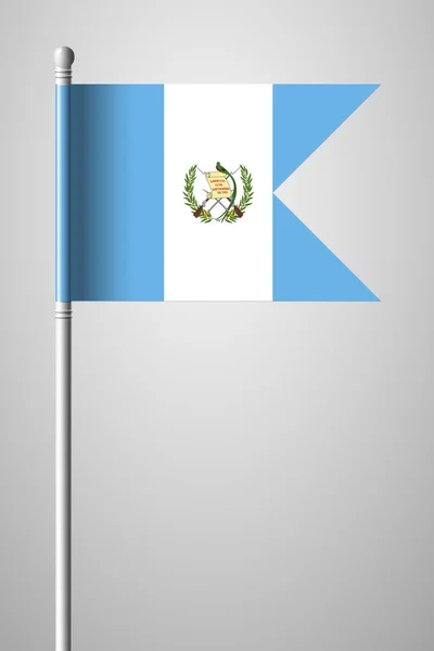 Flag of Guatemala. National Flag on Flagpole — Stock Vector